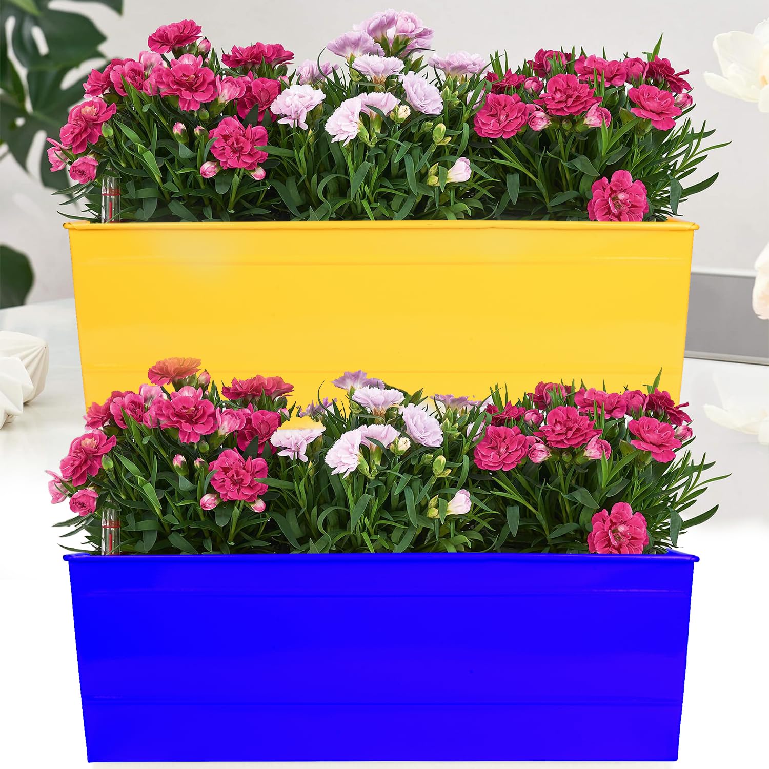 ORILEY 18 x 58 x 16cm Railing Metal Planter Rectangular Hanging Flower Pot Basket Plant Holder Heavy Duty Detachable Rack Decor for Home Garden Balcony (Set of 2, Random) (B0D473SZCQ) Amazon Price History, Amazon Price Tracker