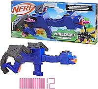 Vista 8 de NERF Minecraft Ender Dragon Blaster, clip interno de 4 dardos, 12 dardos de espuma NERF Elite, diseño inspirado por el mob del juego