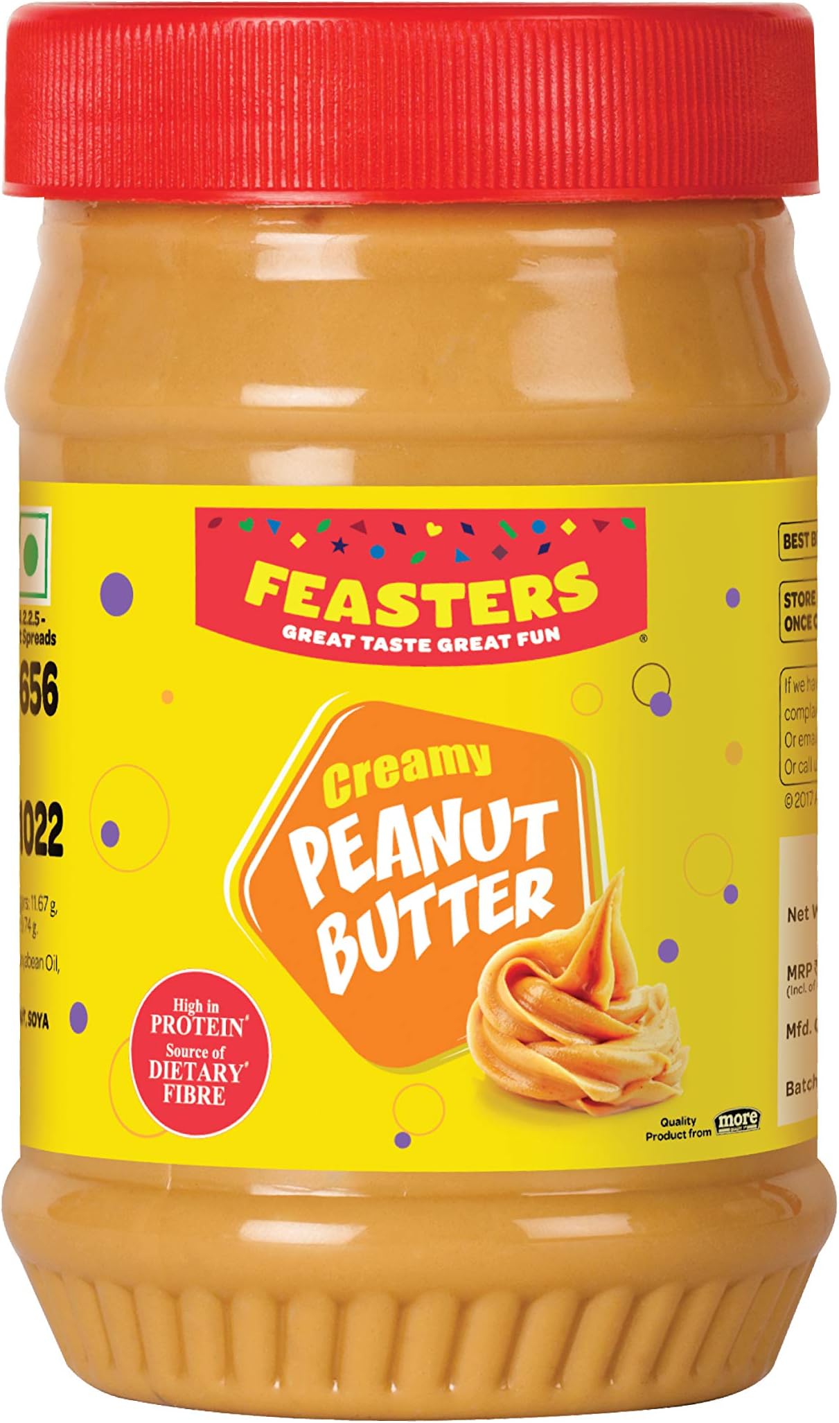 Feasters Peanut Butter Creamy Bottle, 510g