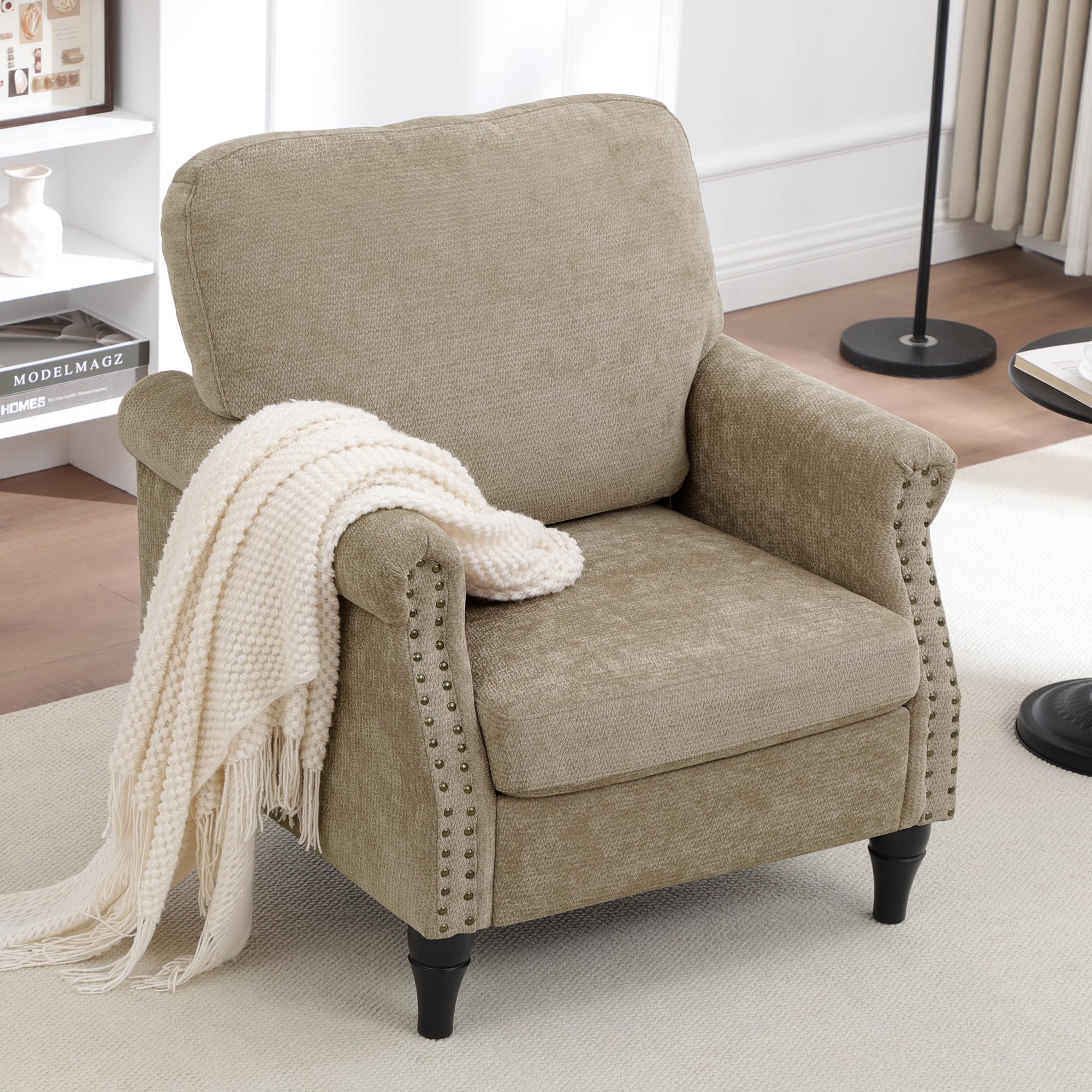 Brown Mid-Century Modern Accent Chair