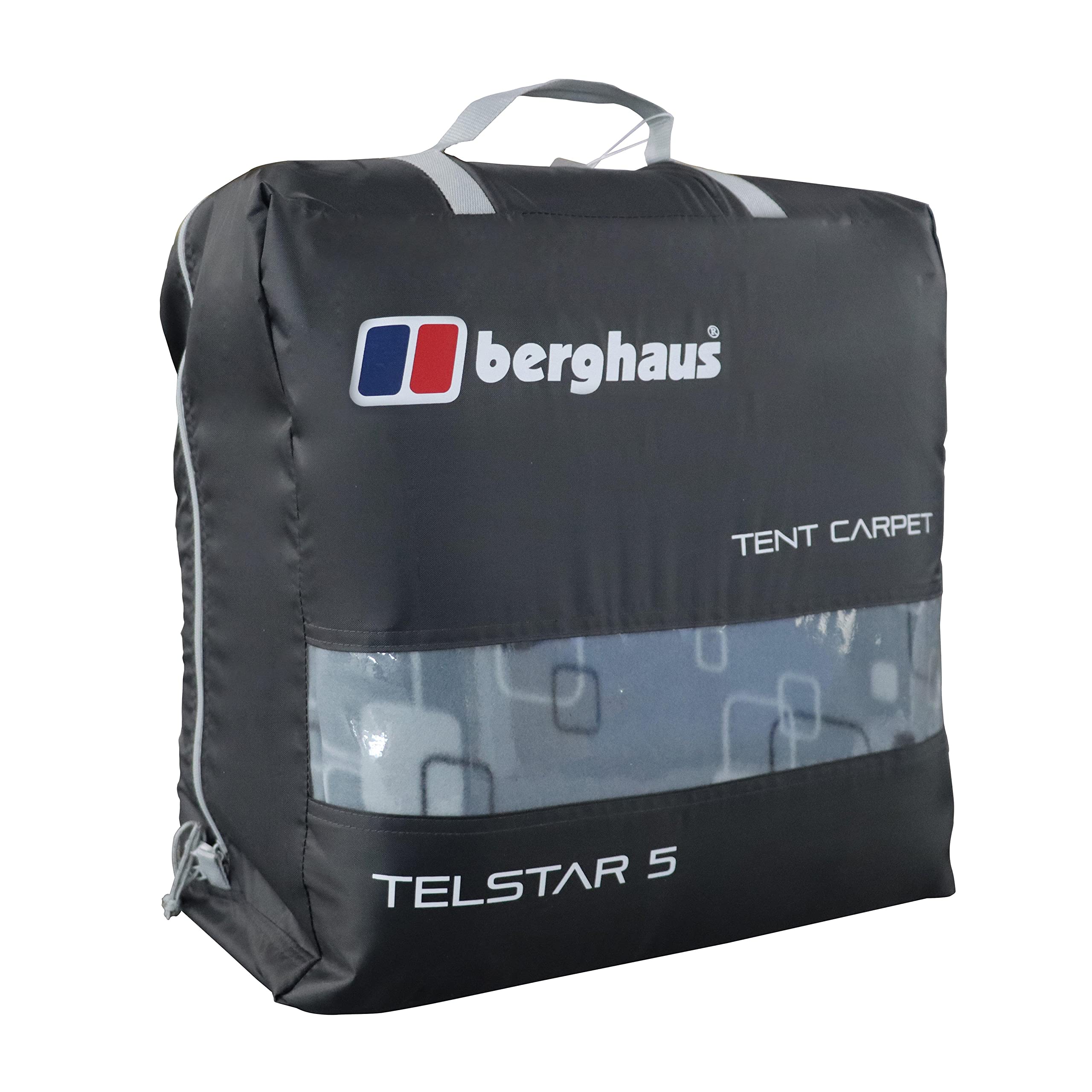 Berghaus Grey Triple Layered Insulating Luxuriously Soft Rectangular Tent Carpet, Both Indoor & Outdoor Use, Machine Washable, Living Room Rug, Tent Carpet, One Size