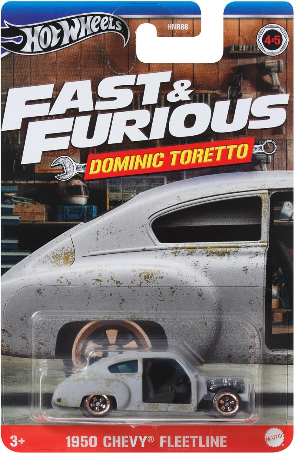 Hot Wheels Fast and Furious Dominic Toretto Auto 1950 Chevy Fleetline Die Cast Model 1:64 Scale - Length 7 cm - HRW49