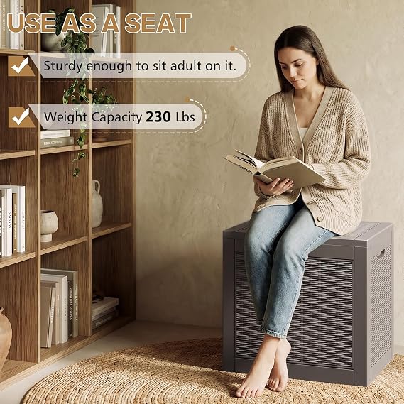 Bifanuo Outdoor Storage Box, 30 Gallon Deck Box Waterproof for Patio