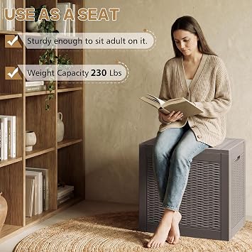 Bifanuo Outdoor Storage Box, 30 Gallon Deck Box Waterproof for Patio