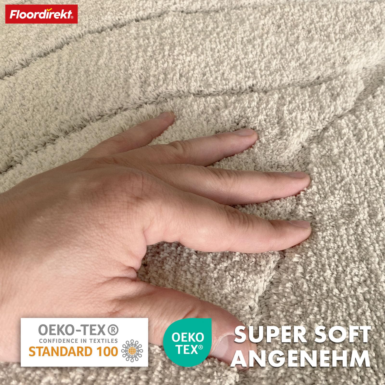 Floordirekt Tappeto da bagno – extra soffice e ad asciugatura rapida – Tappetino da bagno con retro antiscivolo – Tappetino da bagno (Maris) (avorio, rotondo, 120 cm)