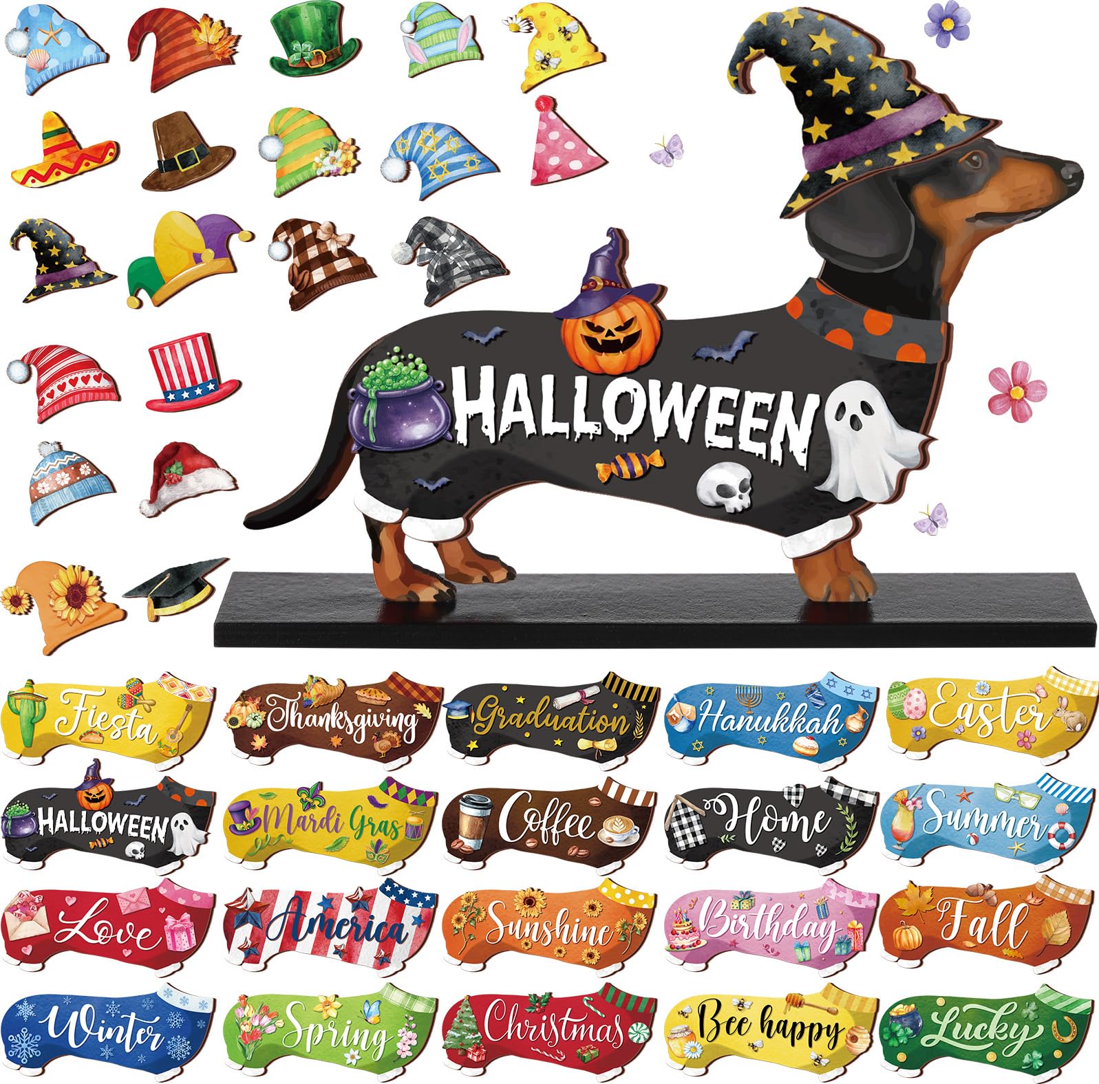 Amazon.com: Anglechic 42 Pcs Interchangeable Dachshund Sign Wiener