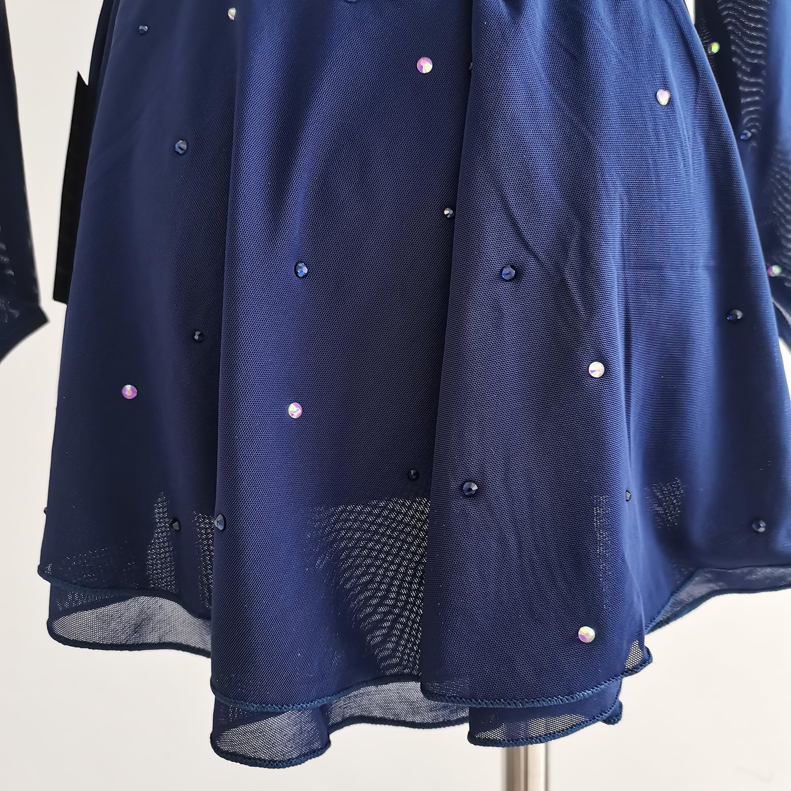 LIUHUO Marineblaues Eiskunstlauf-Kleid für Mädchen, Kinder und Erwachsene, Wettkampf-Performance