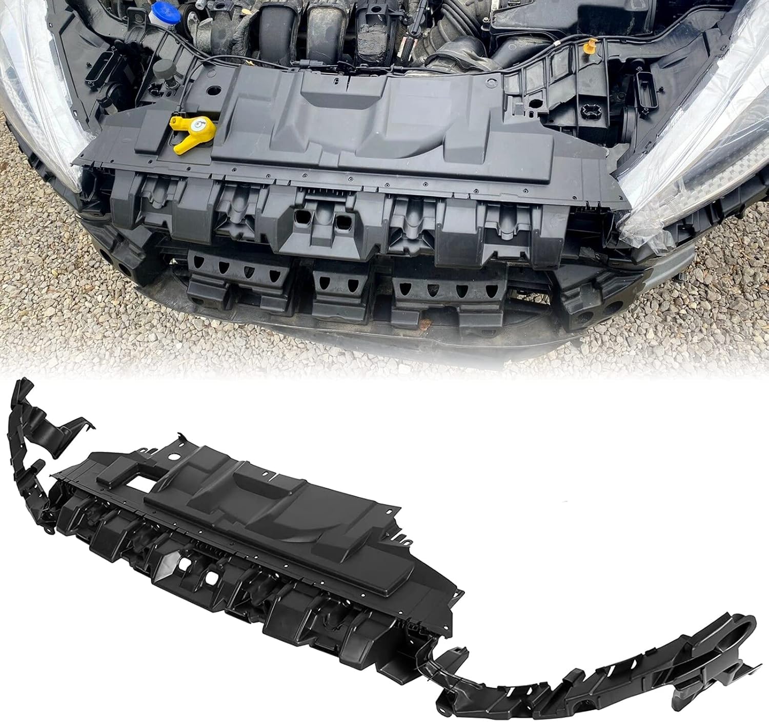 HECASA Front Bumper Cover Support Bracket Compatible with 2015-2018 Ford Focus Replacement for FO1041118 F1EZ17C897C F1EZ-17C897-B Bumper Mounting Kit Black Plastic