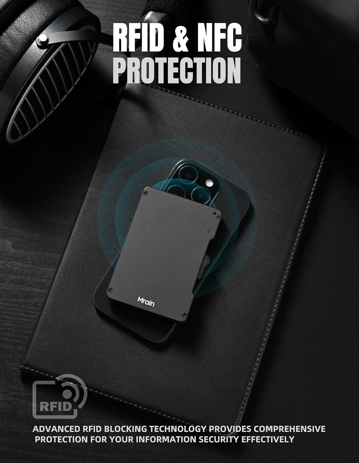 Slim Metal Wallet For Men, Aluminum Wallet With Money Clip, Minimalist Rfid Credit Card Holder, Mens Slim Pop Up Wallet, Gifts for Him (Black) - Image 5