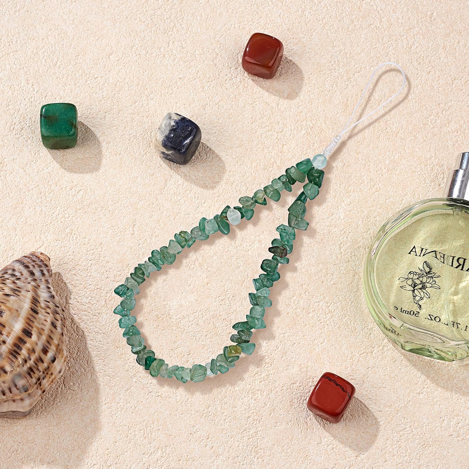 Ornaland Beaded Phone Charm Wrist Strap Natural Gemstone Phone Charms Chain Anti-lost lanyard Wrist Strap Suitable for Case Backpack Keychains Cameras Wallets - Image 3