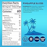 Vista 2 de Dole Fruta enlatada, rodajas de piña en jugo de piña 100% sin gluten, grapas de despensa, 20 onzas, 12 unidades, el embalaje puede variar