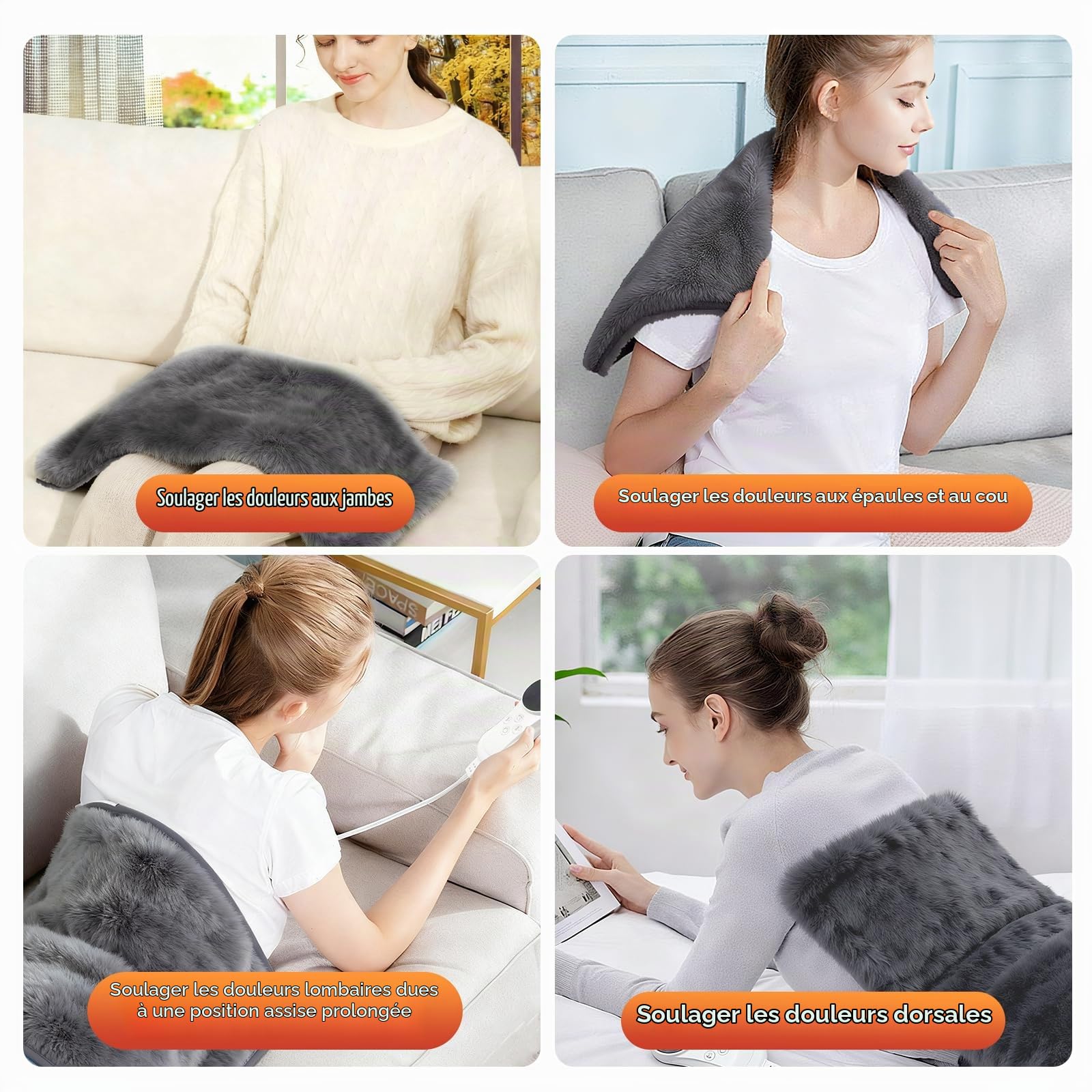 Coussin Chauffant Electrique,Couverture Chauffante Arrêt Automatique 40*76