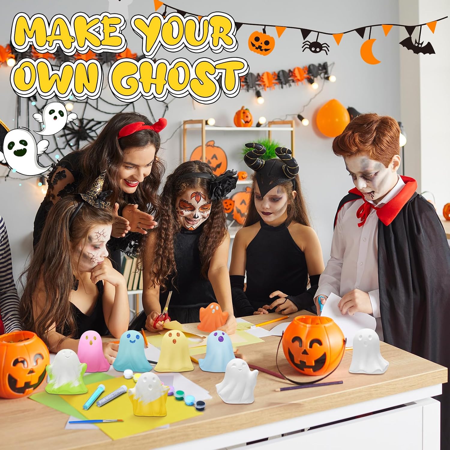Foilswirl 12 Set Halloween Ghosts Ceramics to Paint Crafts Kits