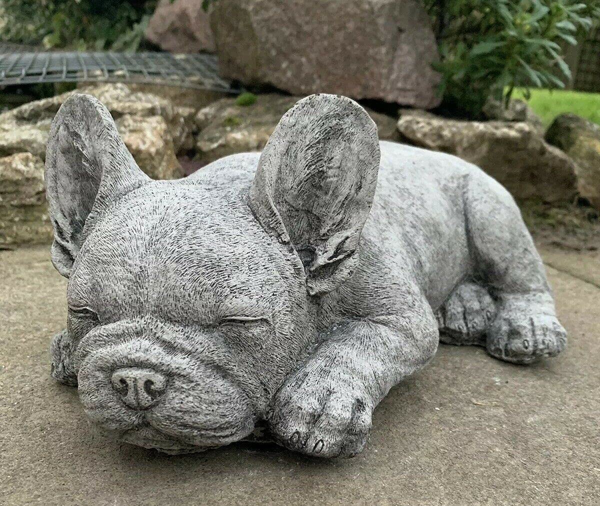 J And L Stone Ornaments Stone Grace Nnvg Garden Lying French Bulldog Dog Puppy Ornament Statue