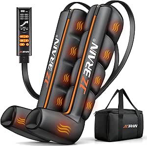 Air Compression Leg Recovery Boots - Full Leg Sequential Compression Massager with Heat, 6 Modes, 11 Intensity Levels for Athletes & Fitness Enthusiasts