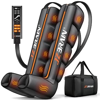 Air Compression Leg Recovery Boots : Sequential Full Leg Compression Massager System for Muscle Relaxation & Relief - 11 Intensity 6 Modes 3 Heat for Athletes & Gym (Large) - Amazon product rated Grade A