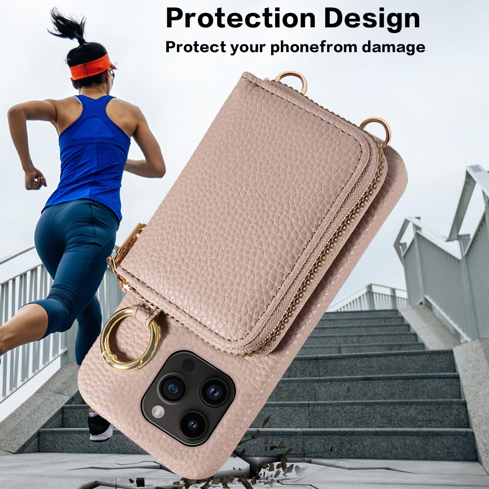Organ - Custodia a portafoglio con cerniera per iPhone 16 Pro Max da