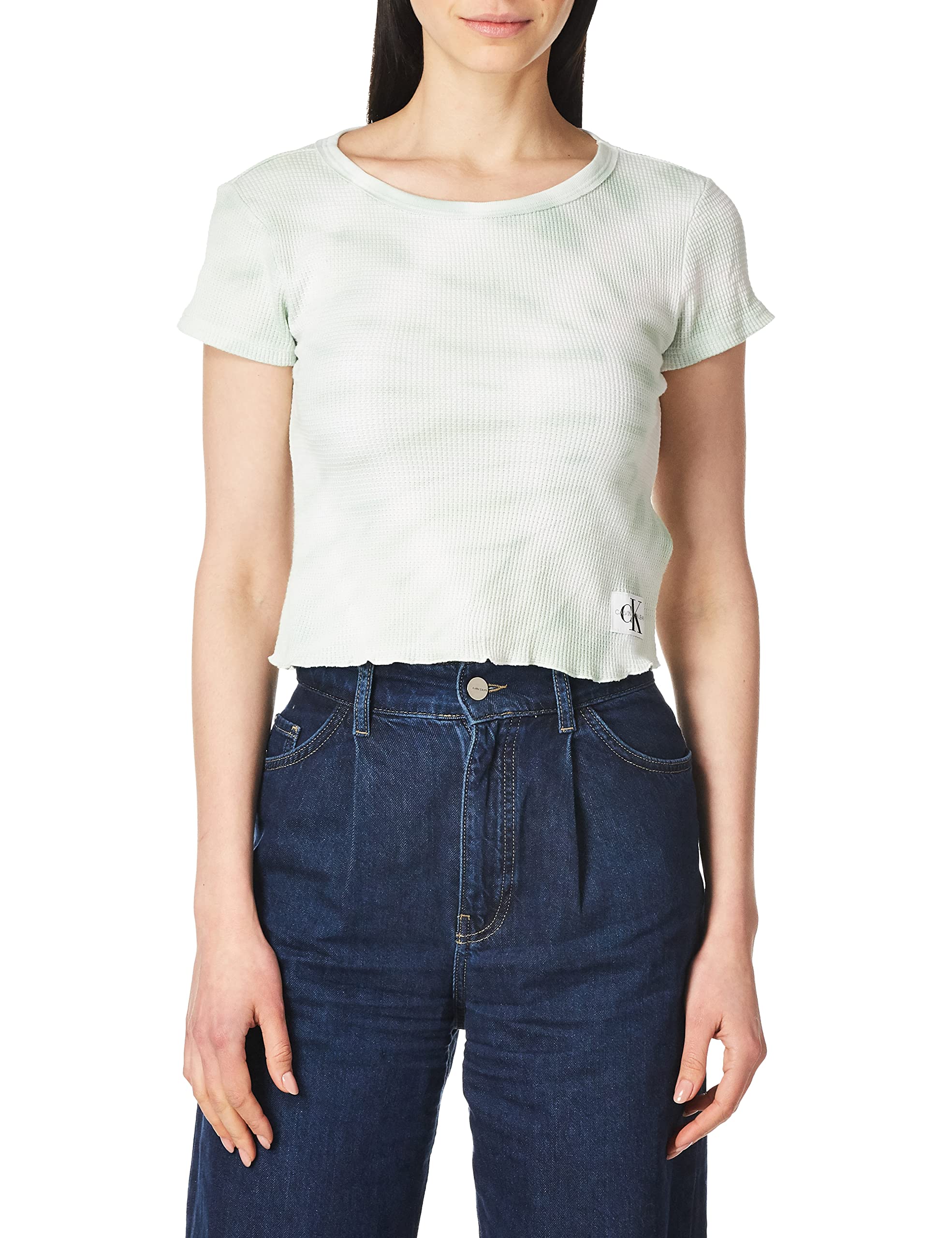 Calvin KleinWomen's Jeans Logo Short Sleeve Tee T-Shirt