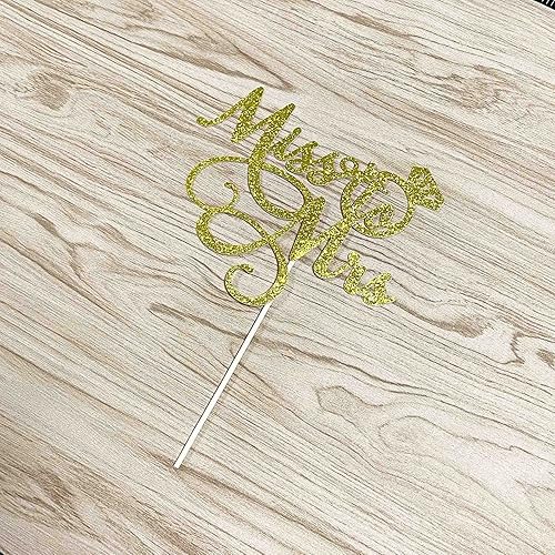 Miniatura 2 de OIXCMNJQ Decoración de pastel con purpurina dorada para despedida de soltera, suministros de decoración de boda, compromiso, fiesta de matrimonio