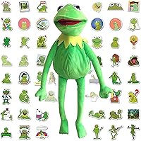 Vista 7 de Kermit - Marioneta de rana con barra de control y 50 calcomanías de kermit, juguete de peluche suave para niños y niñas, 24 pulgadas
