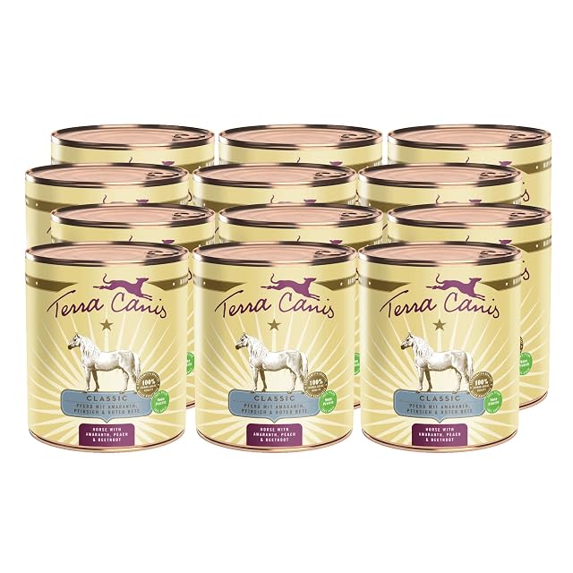 Terra Canis Caballo con Amaranto, Comida clásica para Perros, 12x800g