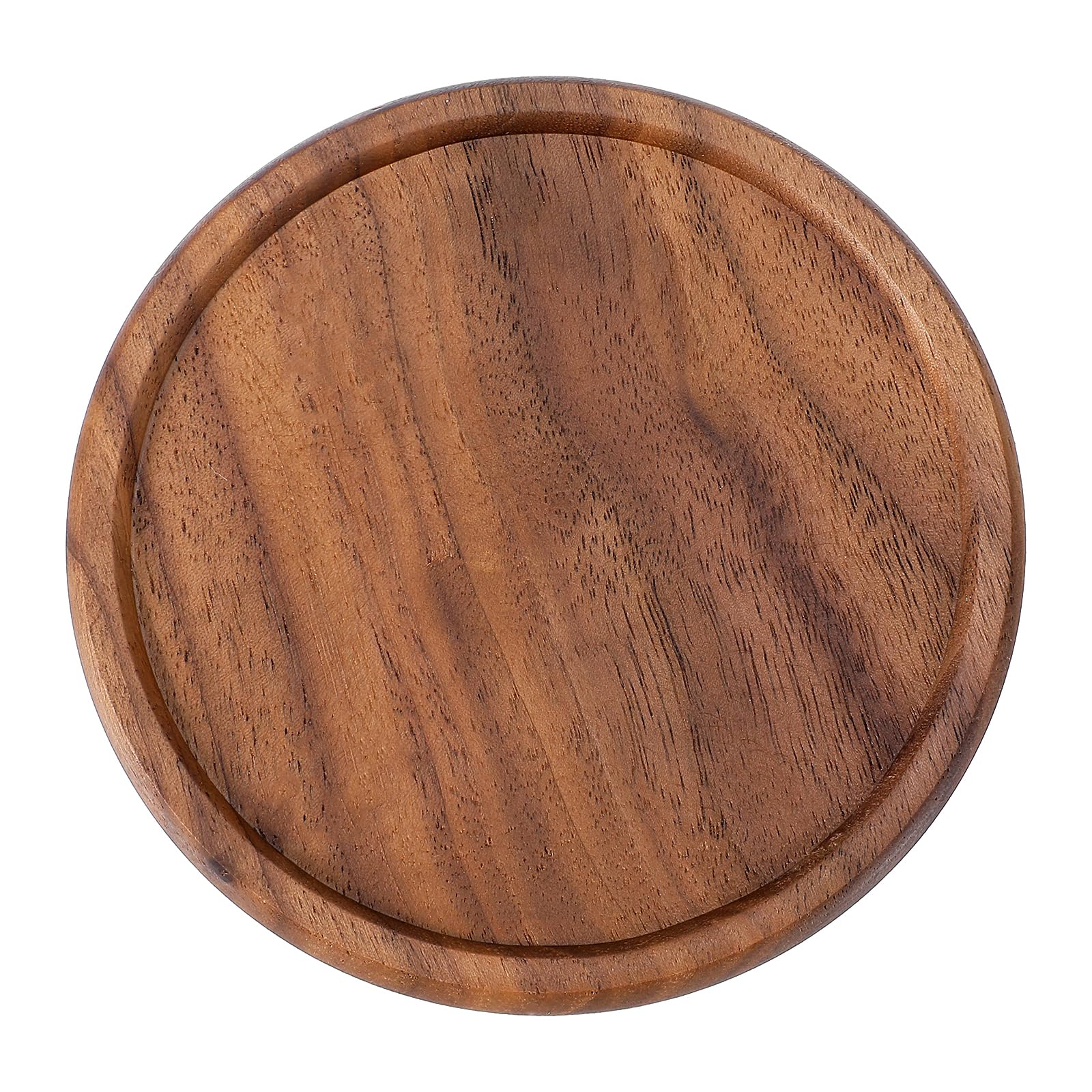 Ymapinc Wooden Coasters Walnut Groove Round Cup Coasters Placement 4-Inch