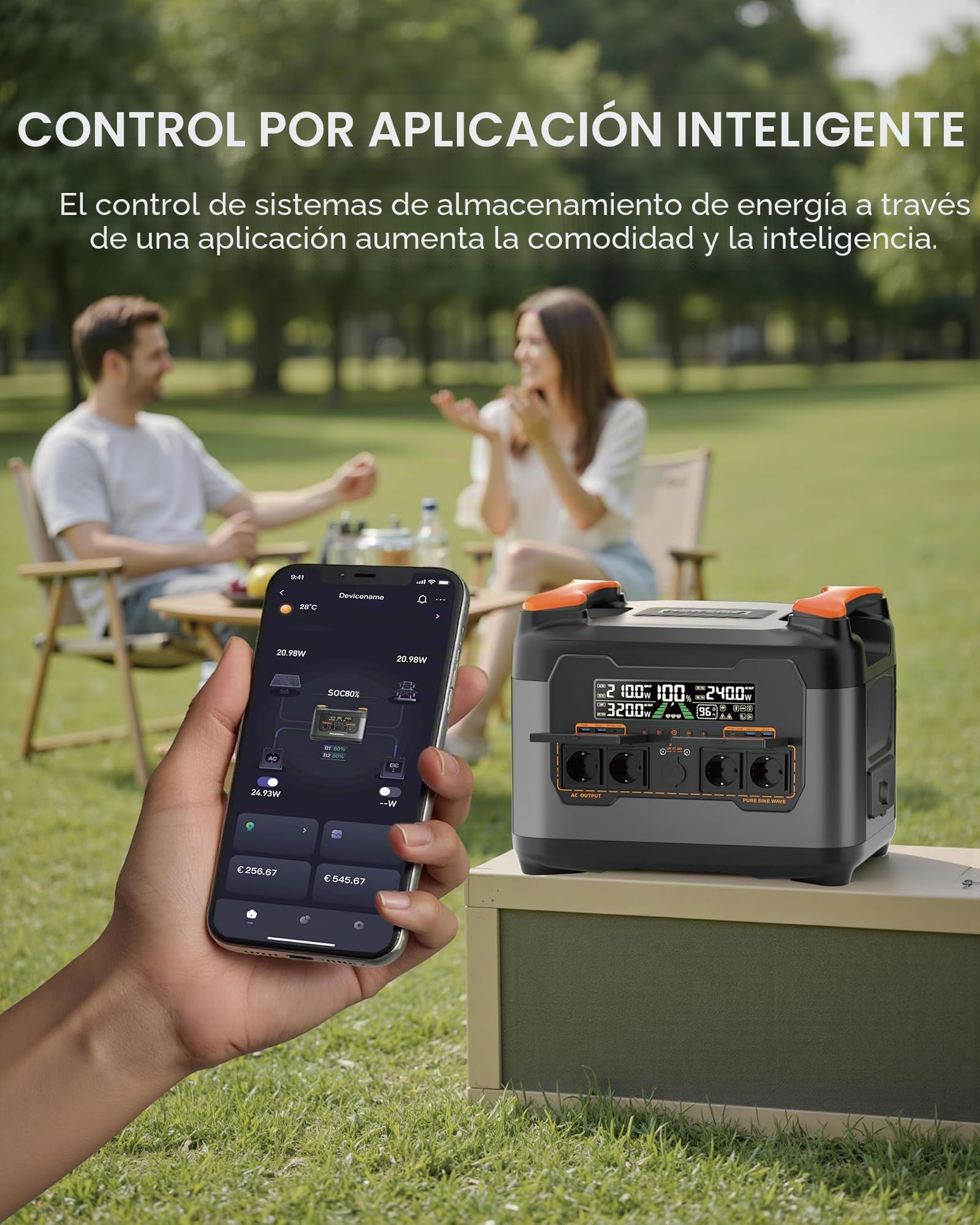 Estación de energía portátil S2400, 2048 Wh/2400 W LiFePO4, generador solar, 1,5 horas de carga rápida, 13 puertos, generador de energía móvil para camping, casa, viajes al aire libre