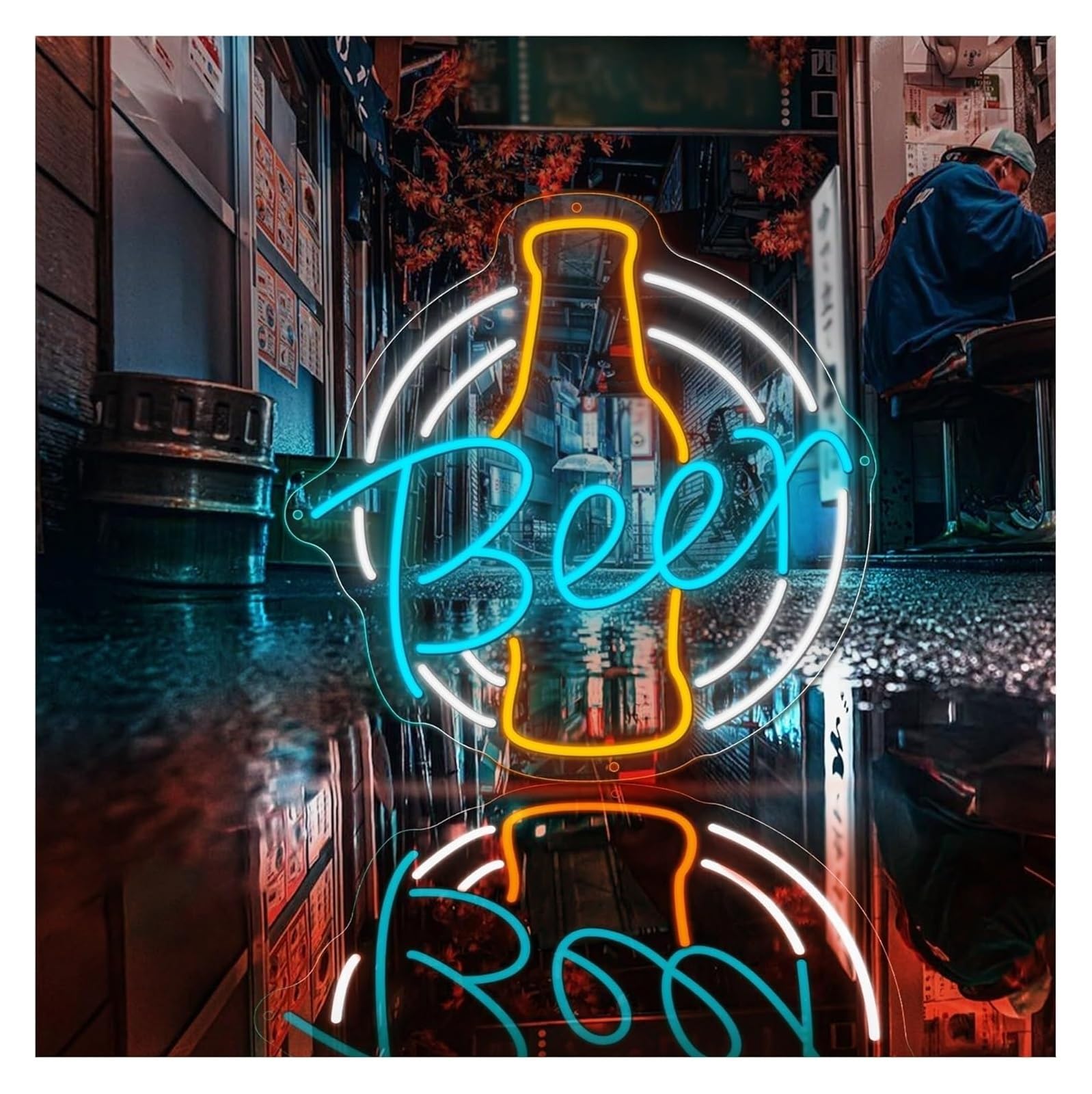 Aextroi neon Lights Sign Neon Signs Decor Sign Champagne Beer for Wall