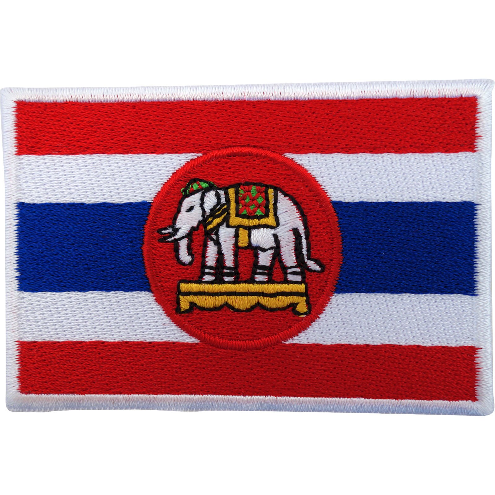 Ellu Navy,White Thailand Flag Patch Iron Sew On Embroidered Badge Thai Royal Navy White Elephant
