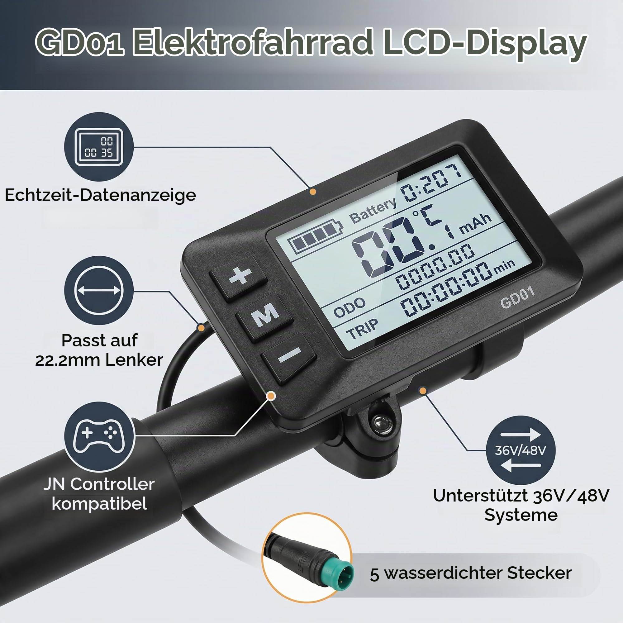 Elektrisches Display mit Echtzeitdaten, Display für zündapp, LCD Display zuggerät