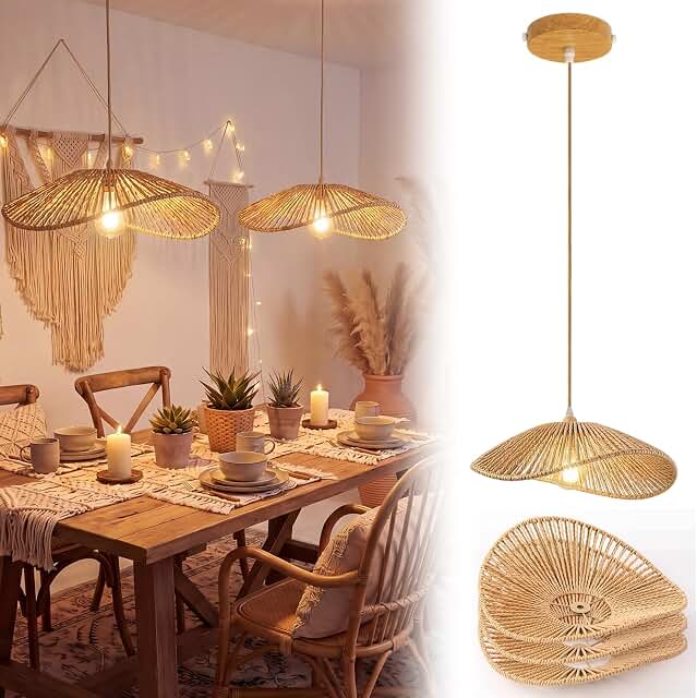 Cloud shaped rattan pendant light shades