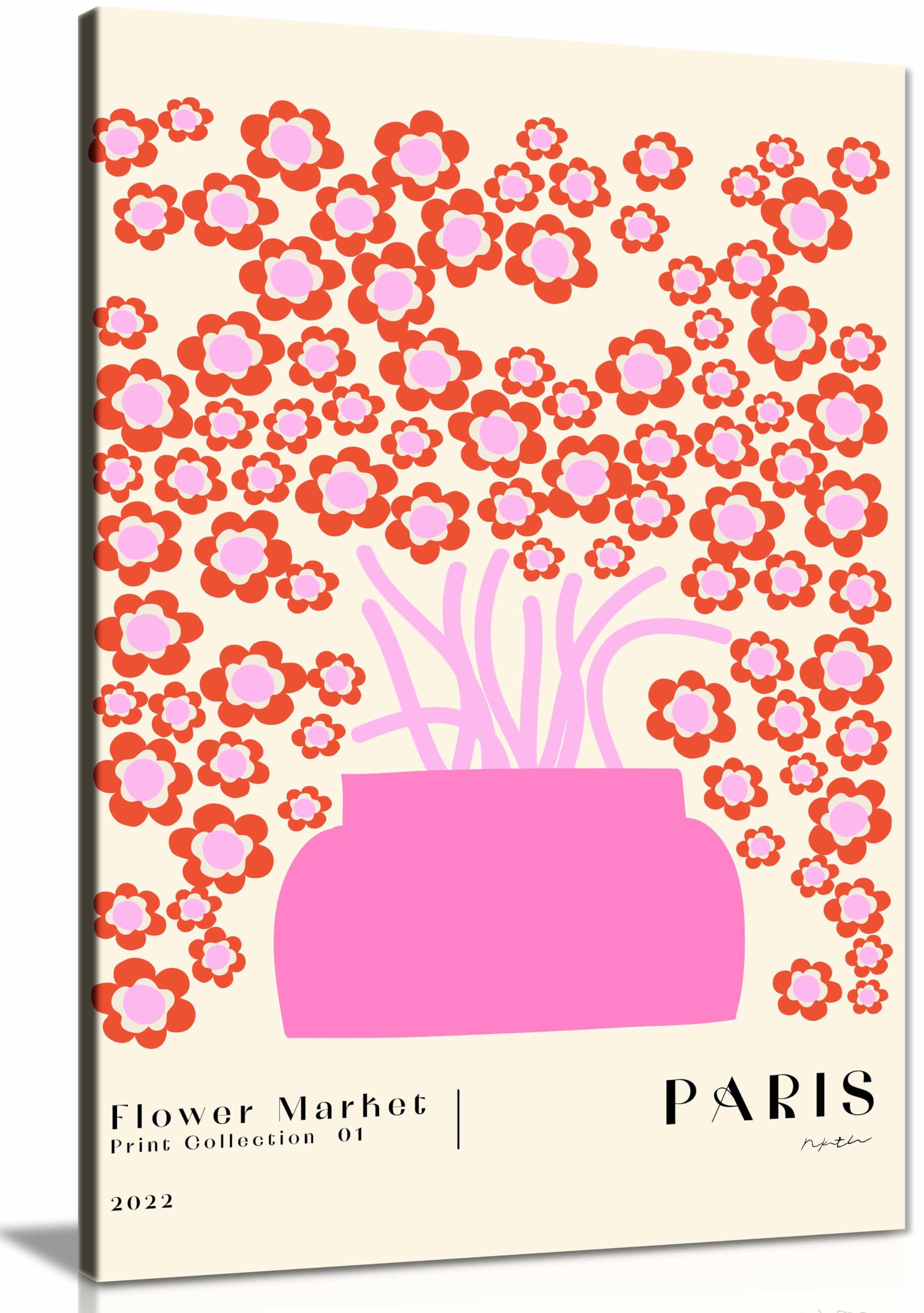 Flower Market. Paris Canvas Print, Framed Wall Art Pictures for Home Decor 31x20cm (12x8in) โ image 1