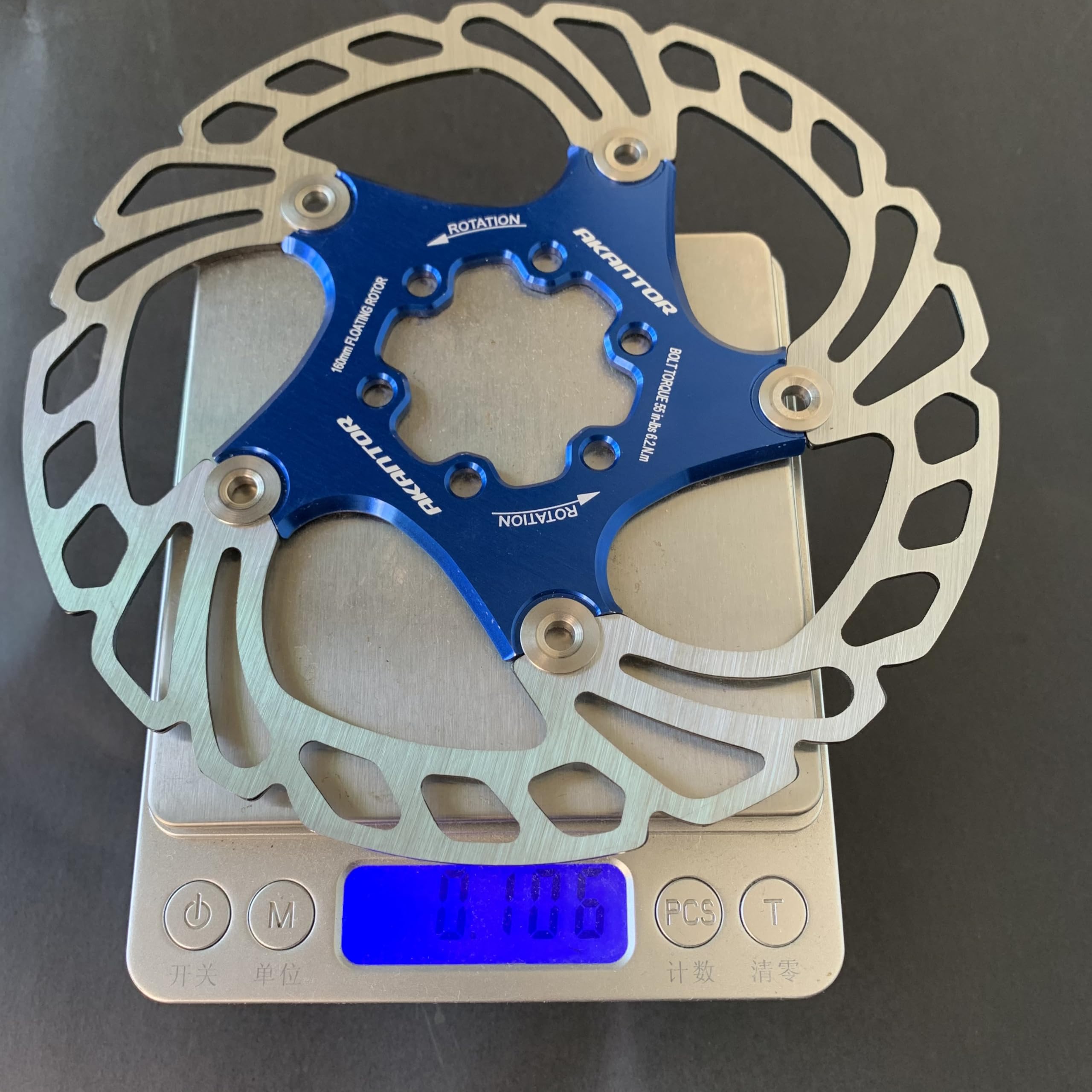 Disque VTT 1 PCS Disc Frein Rotor 140 mm 160 mm 180 mm 203 mm Dissie de Chaleur Forte Ultra-légère VTT VTT Rotor FLOCT Frein A Disque VTT(Blue 203mm)