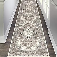 Vista 20 de Pauwer Alfombra de Pasillo 2x10, Alfombras Largas Lavables para Cocina, Alfombra de Área con Medallón Vintage de Granja, Alfombras Suaves