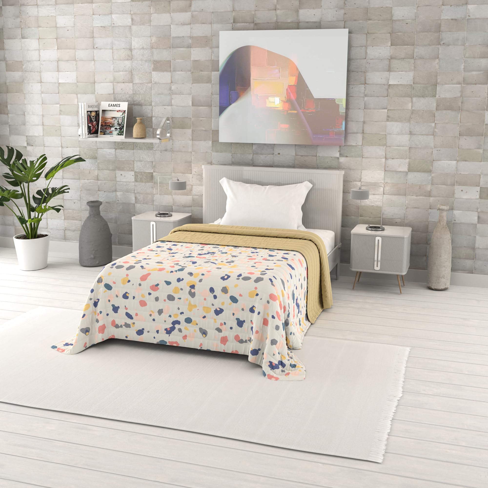 Italian Bed Linen Summer quilt FANTASY, Microfiber, Single 170x270cm, Background
