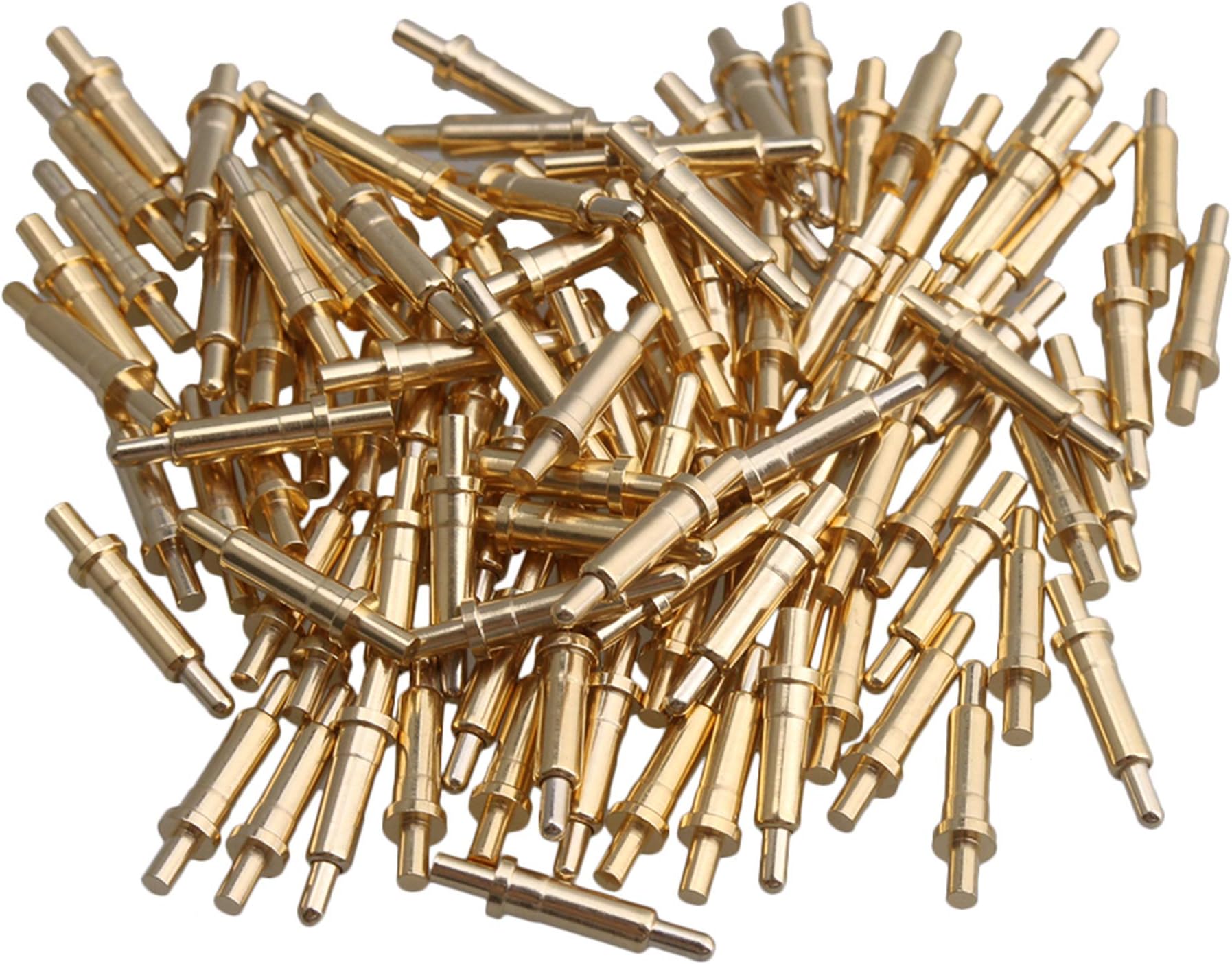 Mxfans Gold-Plated 9mm Long Copper Accessory Thimble Probes Spring Pin Pack of 100