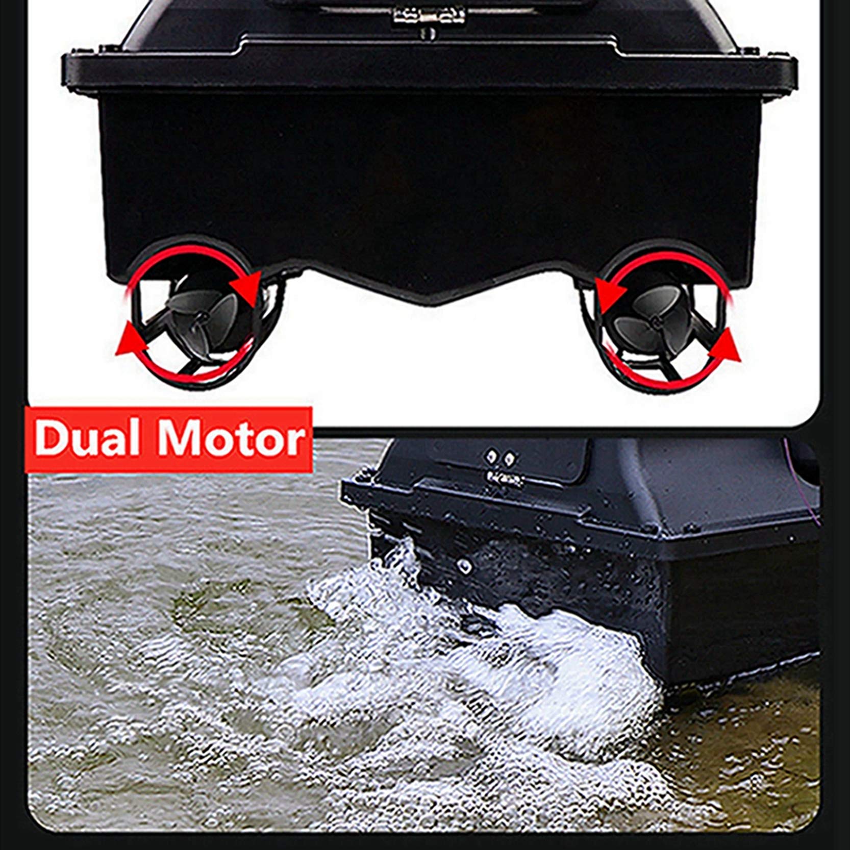 DINGYU RC Pesca Bait Boat GPS Posicionamiento Automático Devolución Dual-Motor Control Remoto De 500 Metros Pesca Barco De Control Remoto,12000Mah