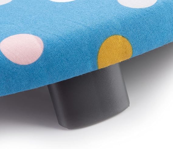 Minky Homecare Therma-Lite Table Top Ironing Board - Space Saving Small Ironing Board with Folding Feet - Lightweight and Compact Mini Iron Table, Ideal for Small Spaces - Blue Spots, 27.5 x 13.3