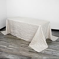 Vista 2 de YOUR CHAIR COVERS - Mantel rectangular de tafetán arrugado de 90 x 156 pulgadas, color marfil