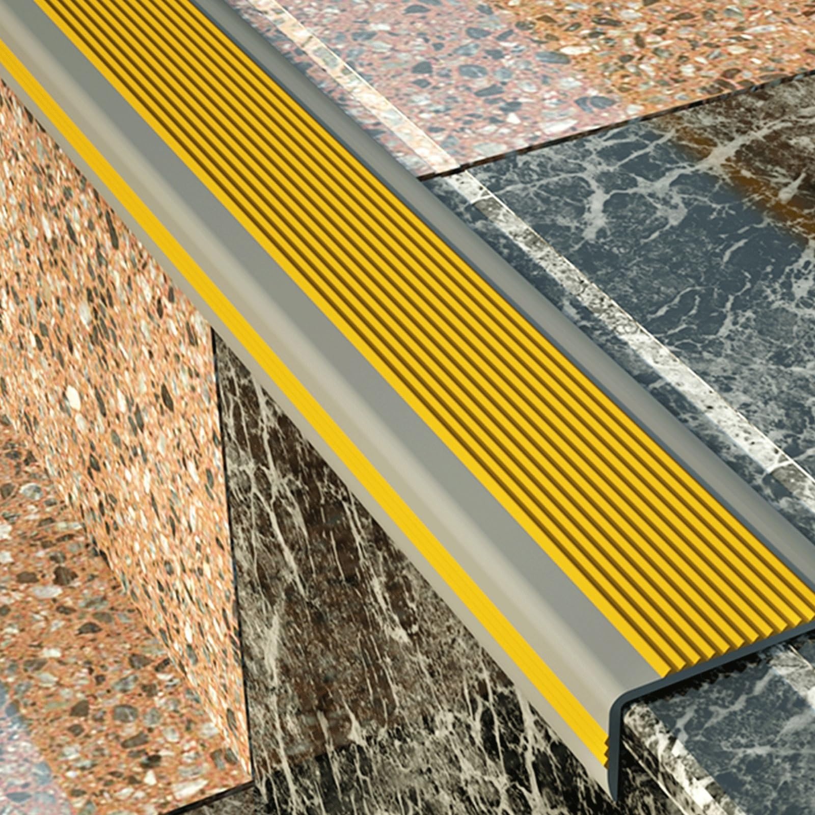 Selbstklebende Treppenstufenschutzprofile Langlebige Anti-Rutsch-Streifen, geeignet für Innentreppen(Orange,10 * 4cm)
