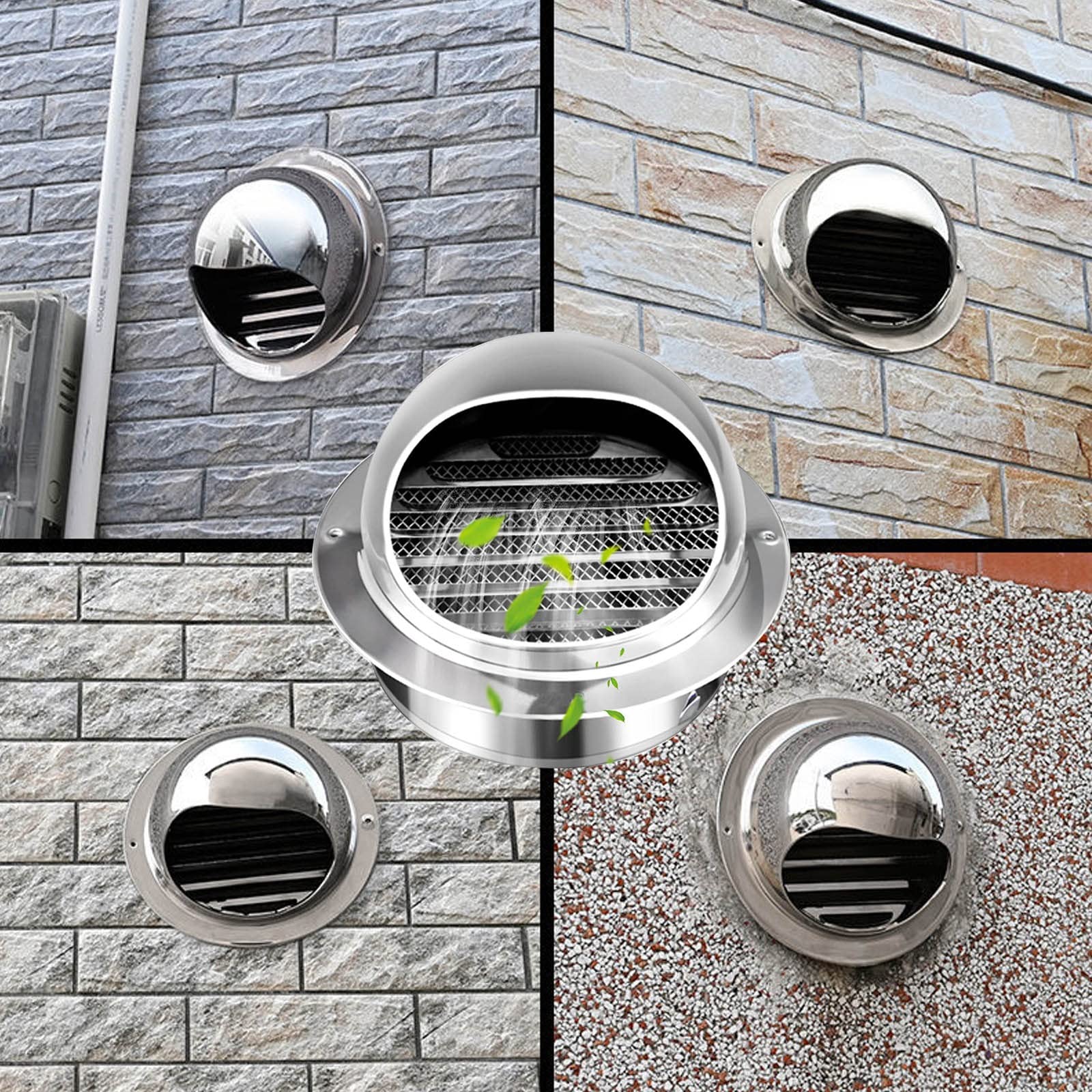 Respiraderos Tapa ​Cocina, Redonda Rejilla De Ventilación De Acero Inoxidable Con Malla De Pantalla, Protección Contra El Viento Y La Lluvia Tapa De Ventilación, Para Baño Oficina ( Size : 250mm/9.8in