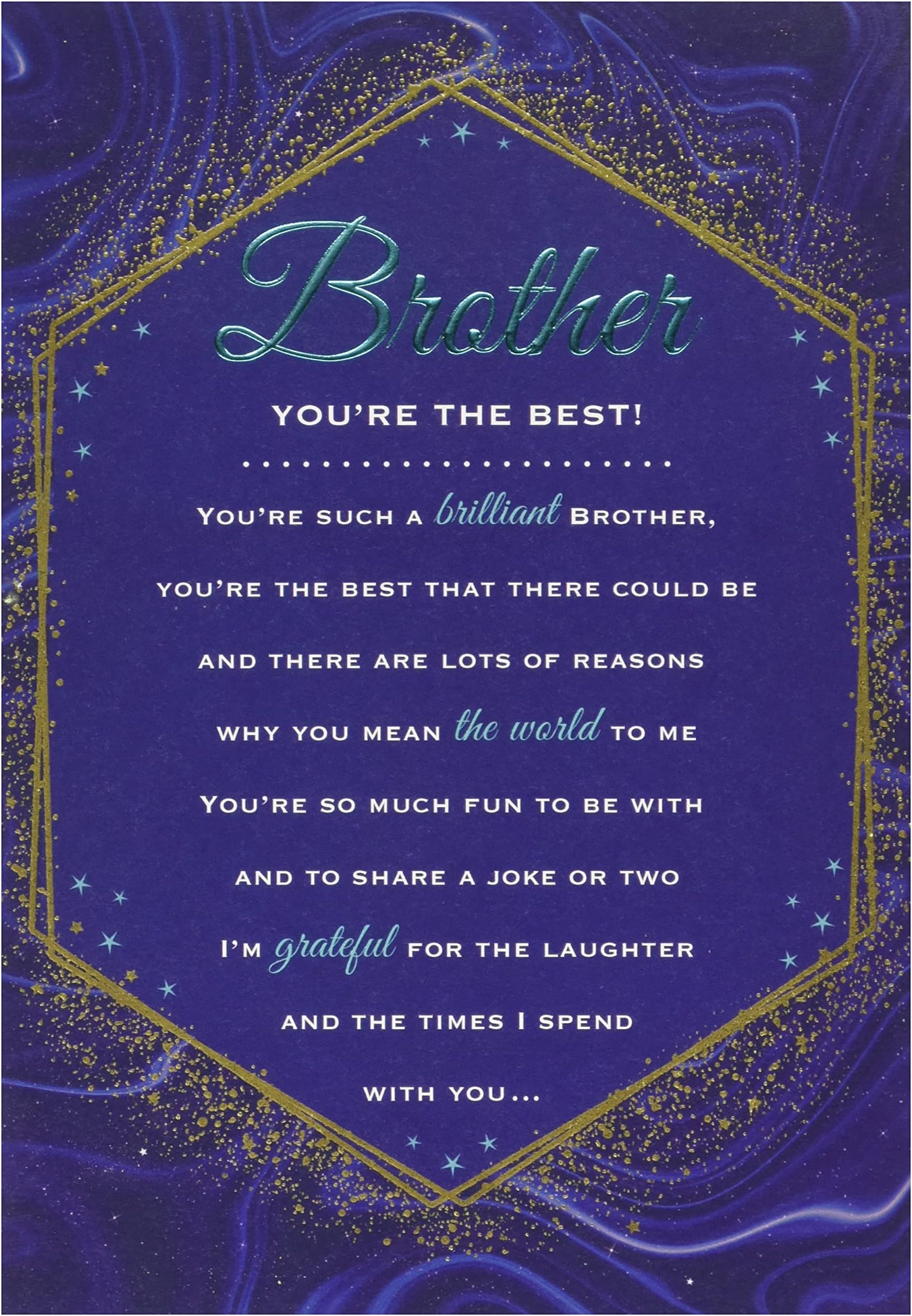 Piccadilly GreetingsHeartfelt Wishes Sentimental Birthday Card Brother - 9 x 6 inches - Regal Publishing