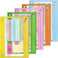 Vista 34 de Mr. Pen Estuche de tela para lápices con 3 agujeros para carpeta, color negro, juego de 2