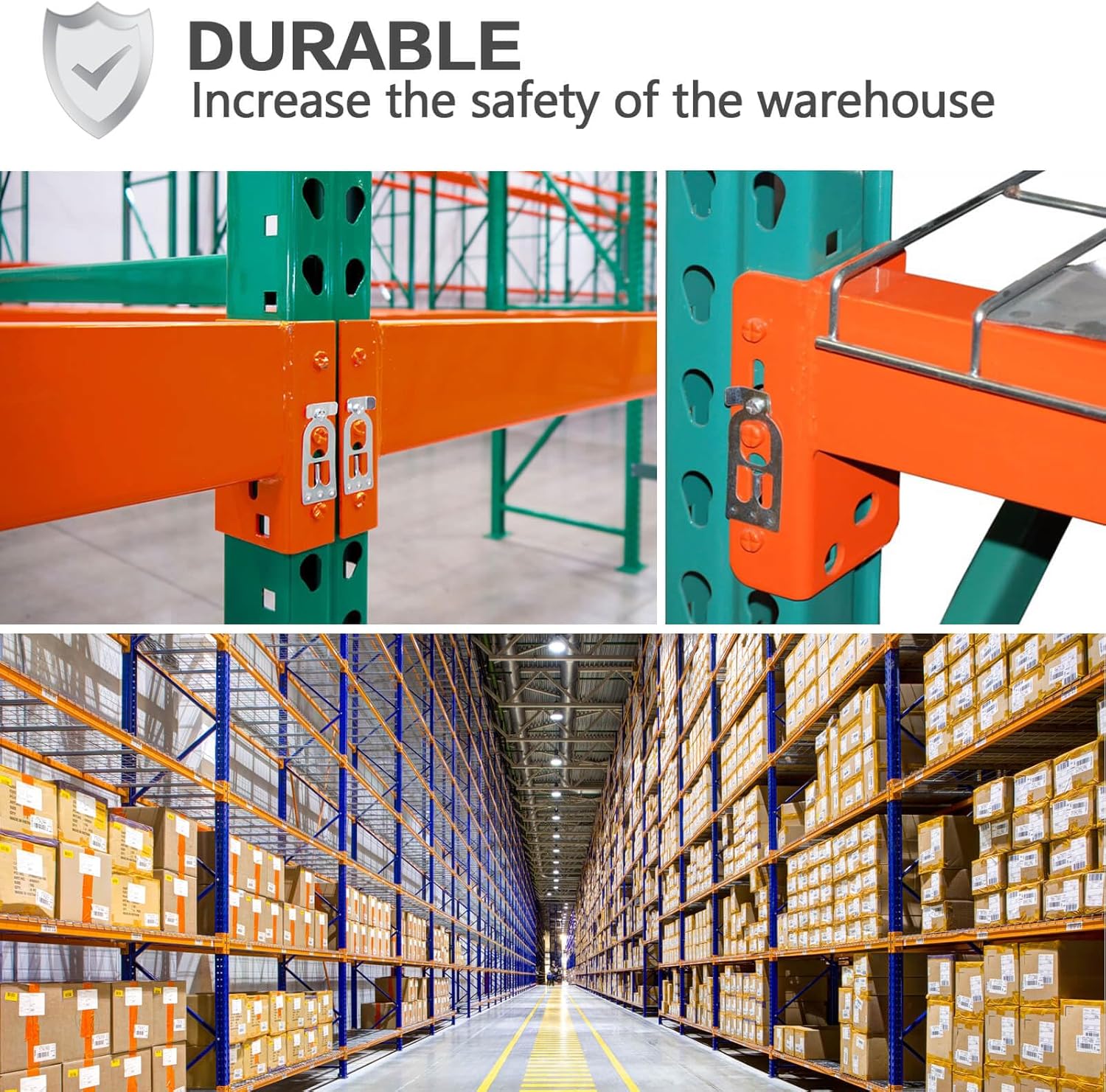 Teardrop Pallet Rack Safety Clip - Pallet Racking Beam Safety Clip Teardrop Connector for Spacerak, Steel King, Bulldog with Tear Drop Alignment Holes (100PCS)