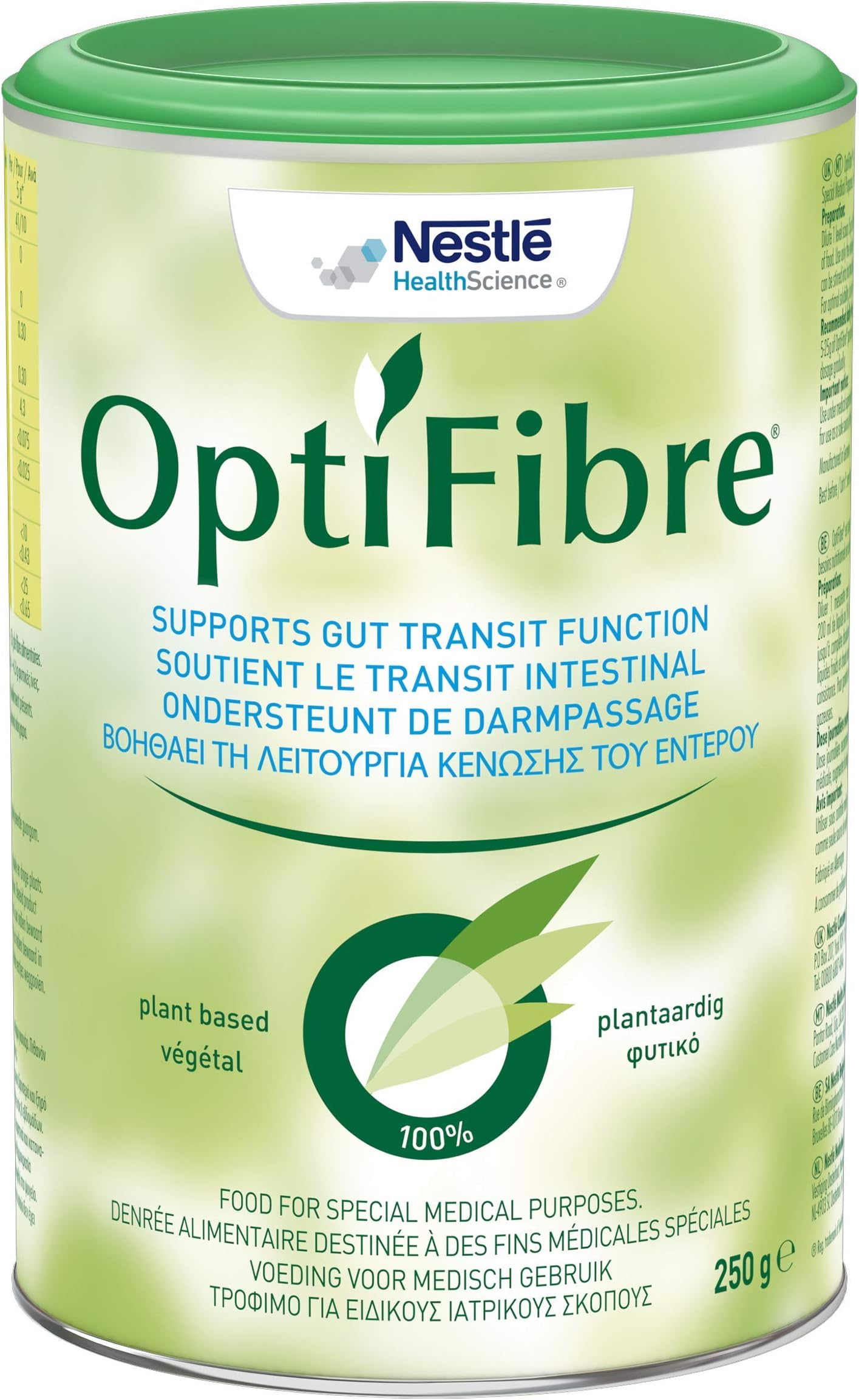 Optifibre Powder, Neutral Flavour, 250g Tin - Soluble Dietary Fibre Powder (Gluten Free Fibre Supplement, Effective and Natural Solution to Help Support Gut Transit)