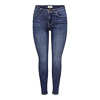 ONLY ONLPOWER Jeans da Donna Skinny Fit a Vita Media, Blu Jeans Scuro