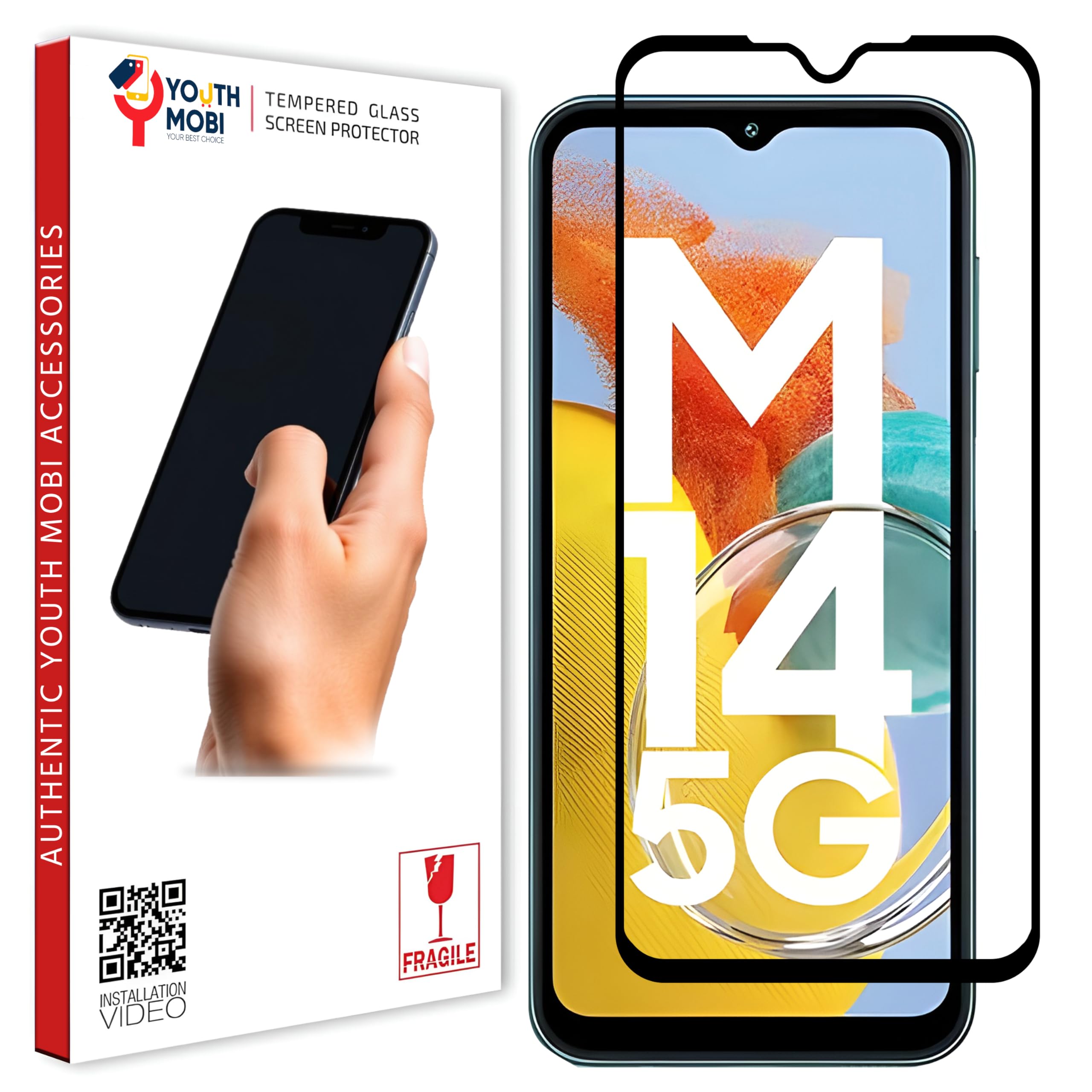 Tempered Glass Screen Protector for Samsung Galaxy M14 5G / F14 5G / A14 5G | Edge-to-Edge Full Screen Coverage | 9H Hardness | HD Clear | Anti-Scratch | Easy Installation Kit-image-33