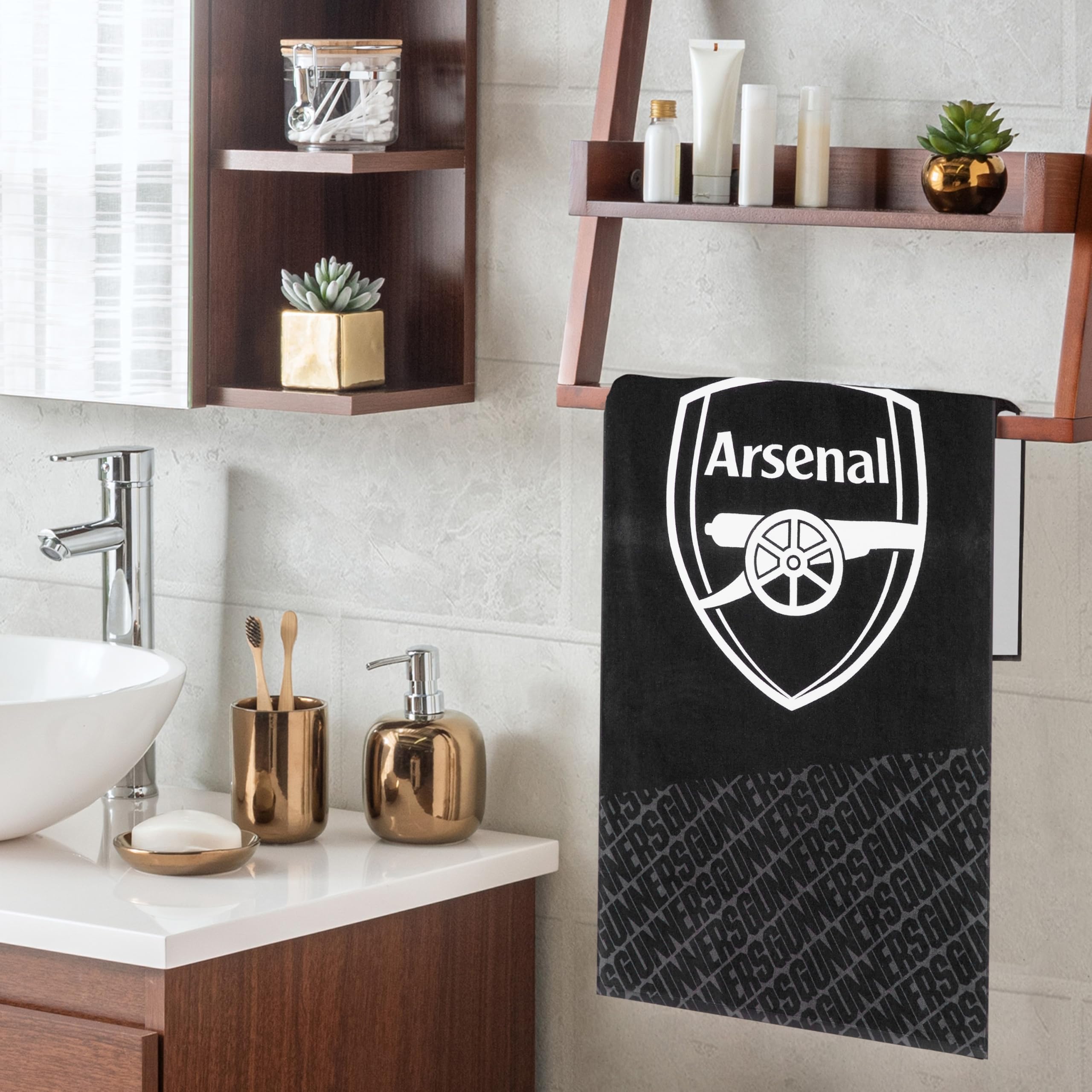 Serviette Arsenal F.C. pour Homme Femme Adolescents Enfants 100% Coton Séchage Rapide Emblème Football Serviette de Plage Bain Natation Gym Été Douche Équipement Supporter 137x69cm
