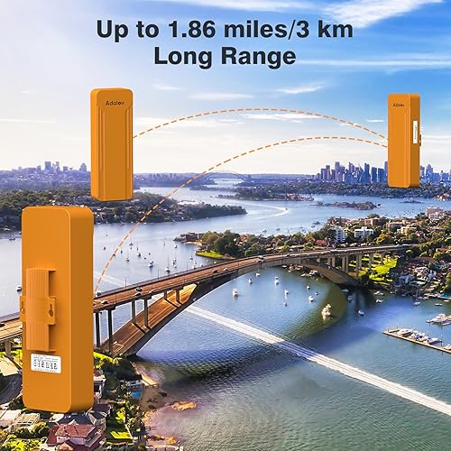 Miniatura 6 de CPE469 Puentes inalámbricos de doble banda con soportes de soporte, puente WiFi Gigabit de largo alcance de 3 KM, puente Ethernet inalámbrico para
