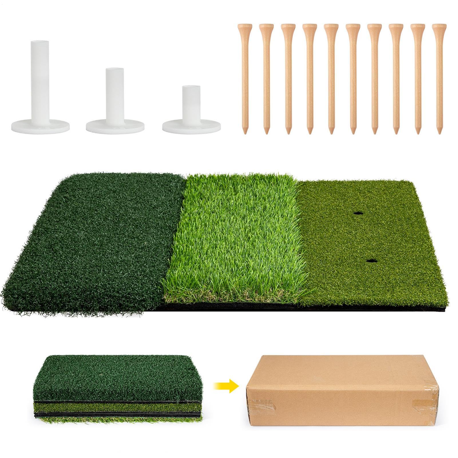 Golf -Trainingsmatte, Matte für Golf Verdickte Golfgrasmatten | Golfer Driving Pad, Swing -Übungswerkzeuge für Innen im Freien, Garten